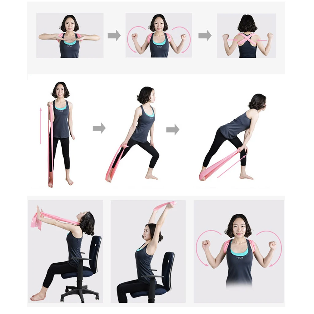 Lateks Perlawanan Band Membantu Menarik Kekuatan Daya Latihan Peregangan Tabung Elastis Peregangan Sabuk untuk Yoga Pilates Kebugaran