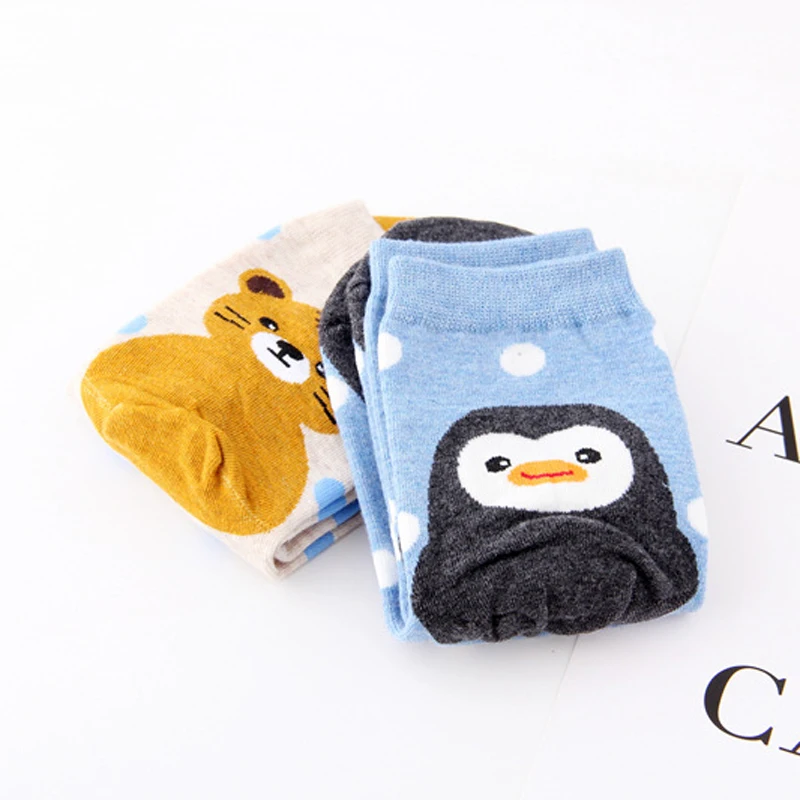 6Pairs/Lot Women's Cartoon Sock Animal Cat Zebra Cotton Funny Socks Character Cute Colorful Pattern Winter and Autumn Warm Socks