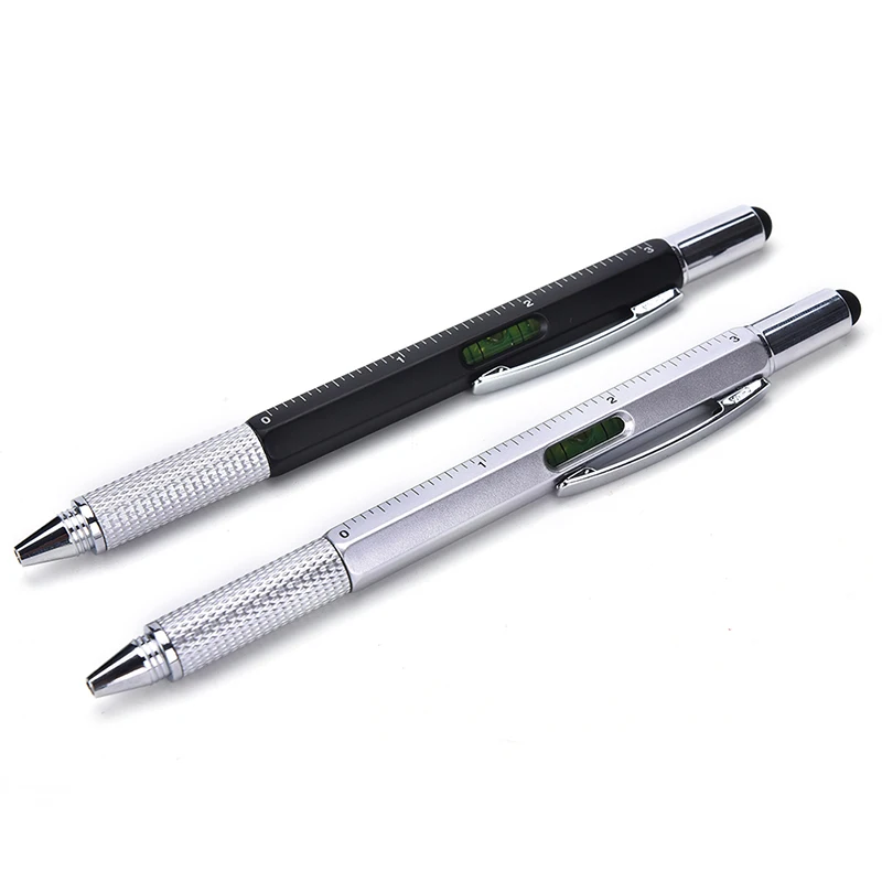 1PC 6 In 1 Touch Ballpoint Stylus Pen With Spirit Level Ruler Screwdriver Tool Office School Supplies Best Gifts | Инструменты