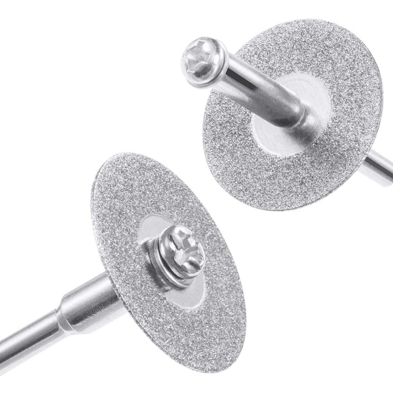 

20 Pieces 22 Mm Diamond Cutting Wheel Cut Off Discs Coated Rotary Tools With 4 Pack Mandrel Rotary Tool For Drill Dremel