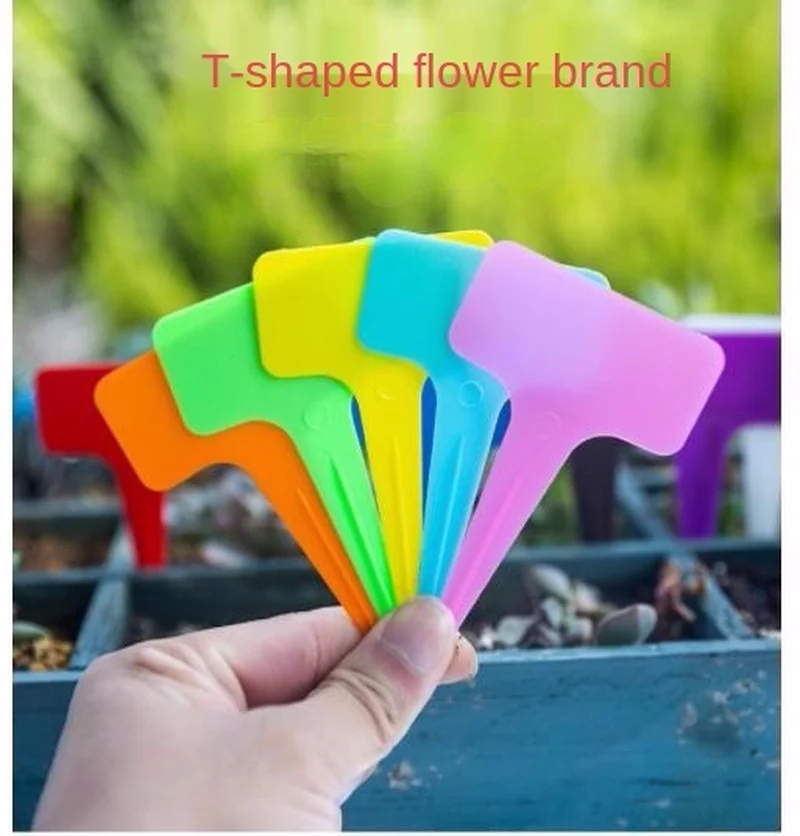 

100PCS PVC Garden Tags Labels T-type Plant Labels Classification Writing Board for Nursery Pots Garden Plant Seedling Mark Tools