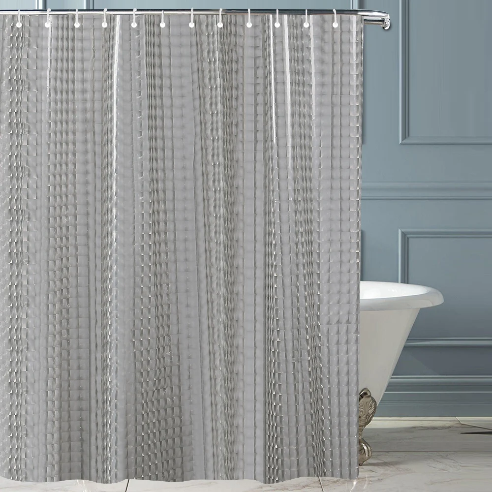 modern transparent waterproof 3d shower curtain bathing sheer for home decoration bathroom accessaries douchegordijn 12 hooks free global shipping