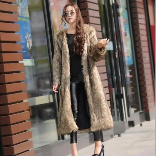 Mink Women Coats 2019 Long Winter Faux Fur Coat Ladies Outwear Sleeve Luxury Female Plus Size G471 | Женская одежда