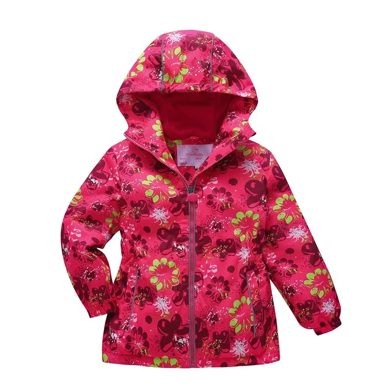 

New Fashion Jacket For Girls Flower Warm Teenage Coat Children's Jackets Baby Double-deck Fleece Windbreakers Waterproof Clothes