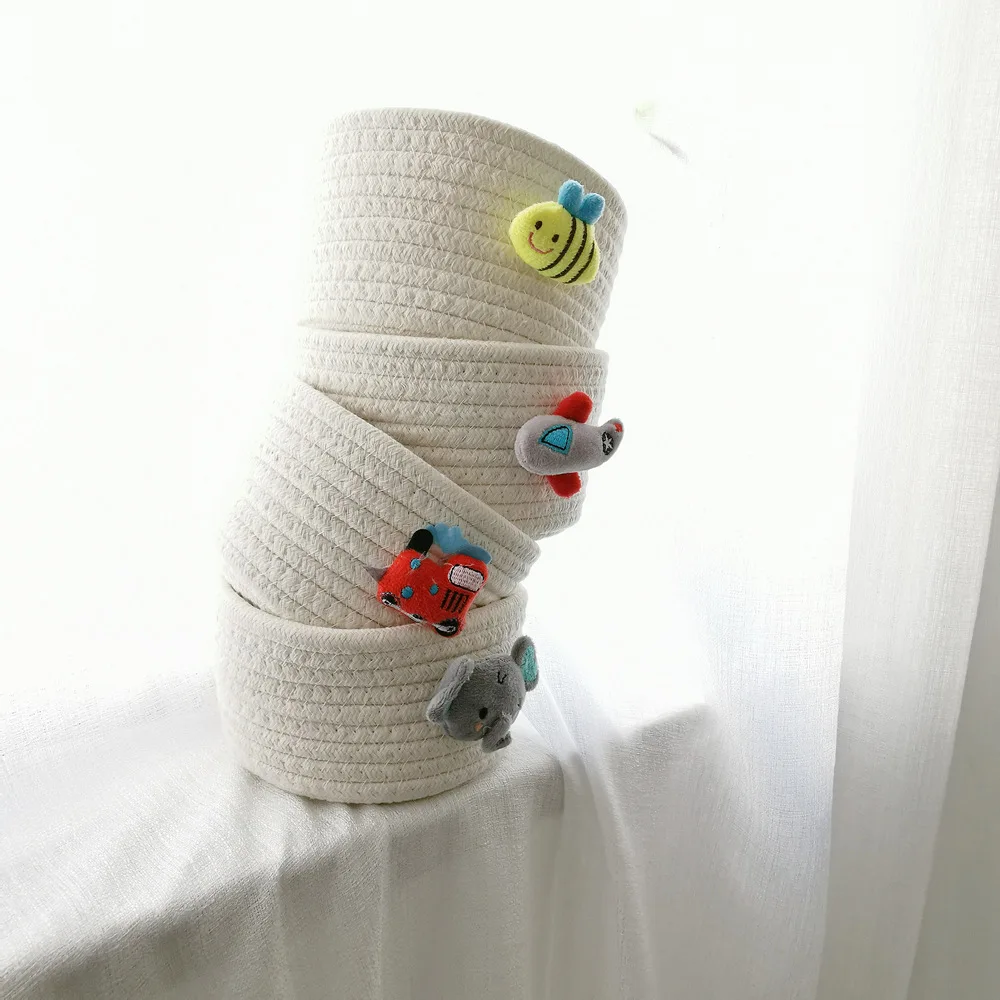 Детская настольная корзина для мелочей органайзер хлопковая веревка корзины