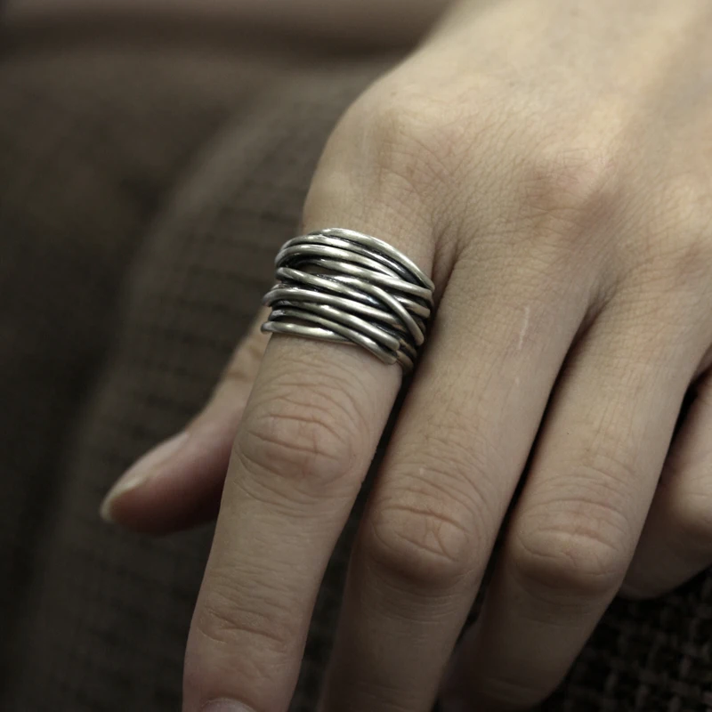 Бижутерия винтажные медные кольца для мужчин и женщин Регулируемый размер