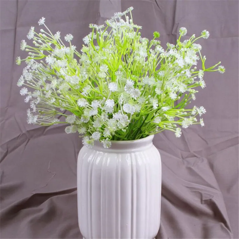 Один пластиковый гипсофил искусственный цветок искусственная трава зеленое