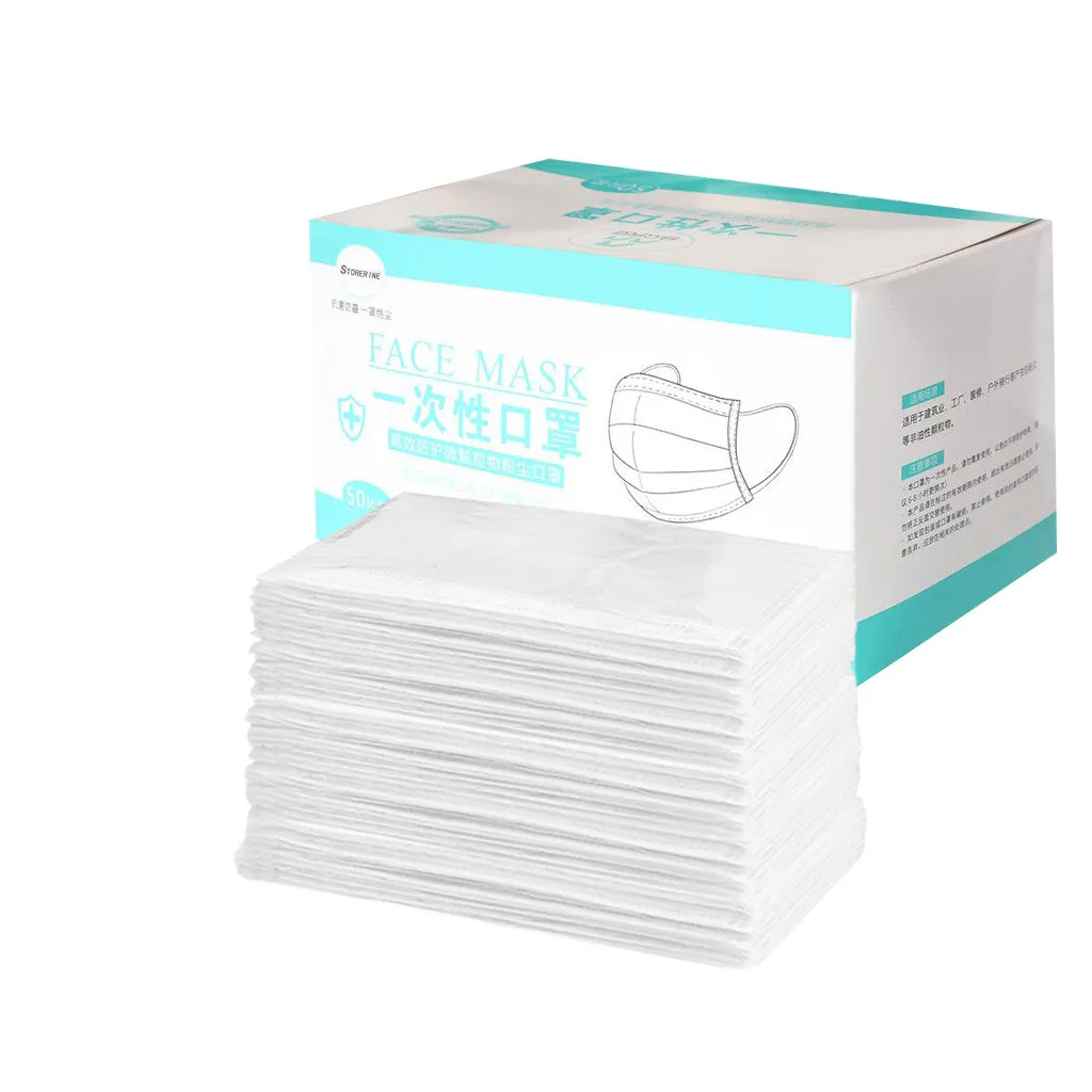 200 ПК черного цвета для взрослых с одноразовая маска лица Хэллоуин Косплэй