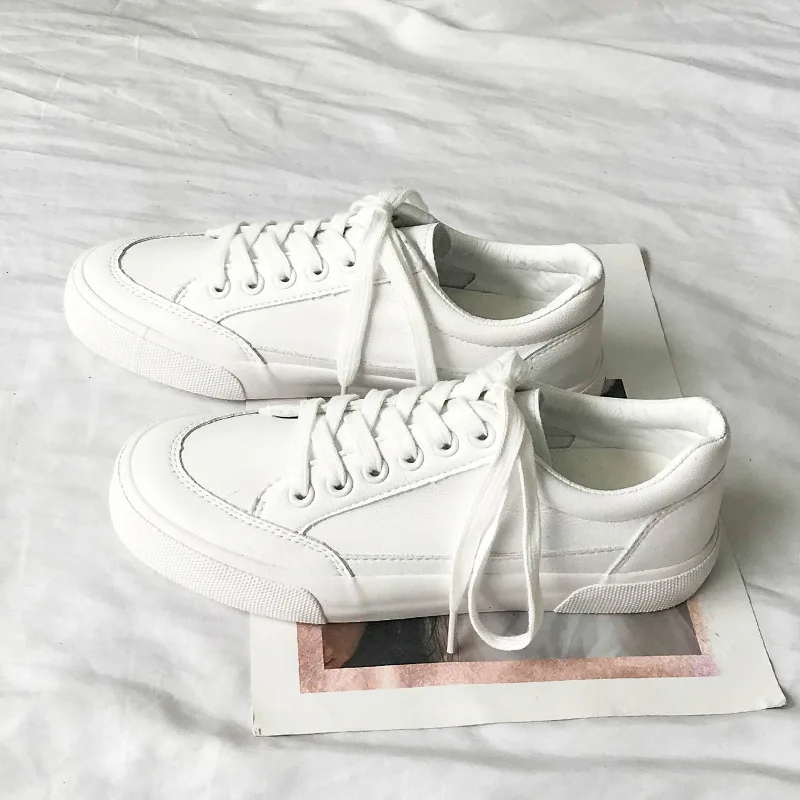 

Spring Autumn 2022 Women Shoes Fashion Sneakers Woman Flats Low Cut Lace-up Ladies Loafers Student Vulcanize Shoes High Quality