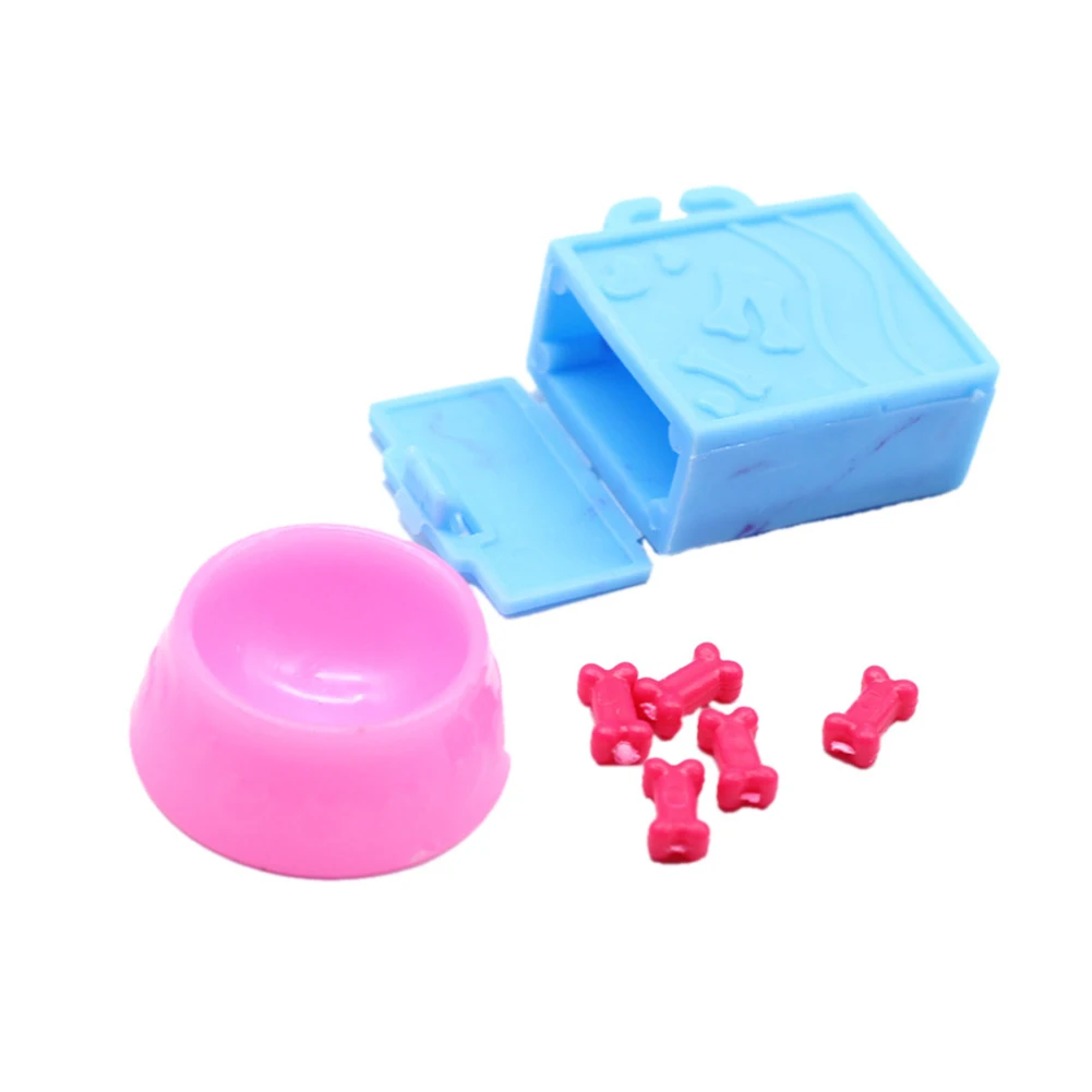 

1:6 Dollhouse Mini Pet Puppy Dog Food Bones Set Children Early Education Toy