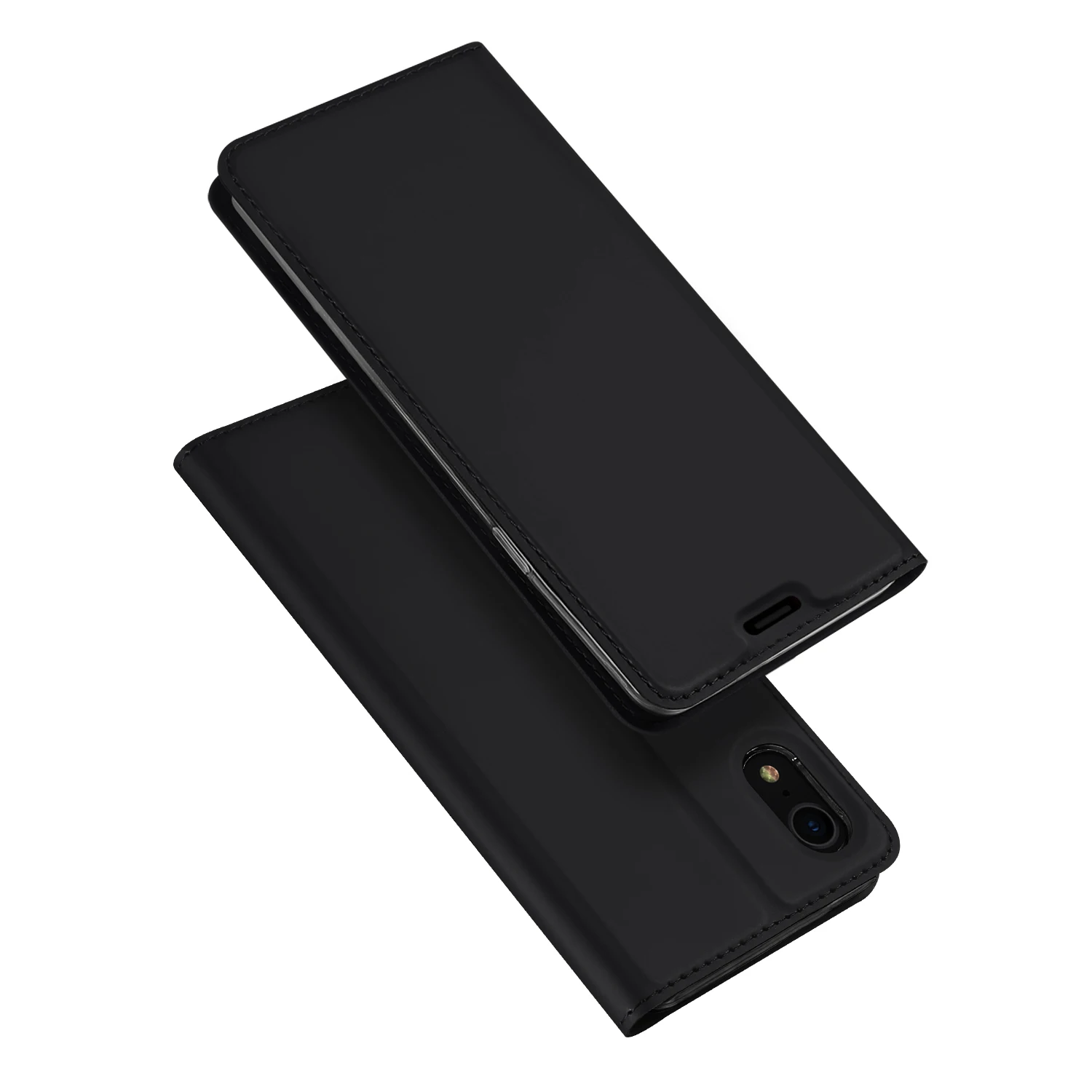 Магнитный флип-чехол для Apple iPhone 6S 7 8 Plus, визитная карточка, подставка, кошелек, сумка для телефона для Iphone11 11 11Pro XS Max X XR - Цвет: Черный