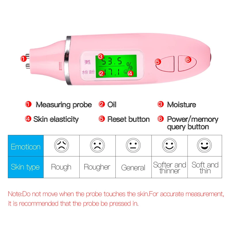 CkeyiN LCD Digital Skin Moisture Meter Care Tester Oil Content Analyzer Monitor Detector Facial Tools | Красота и здоровье
