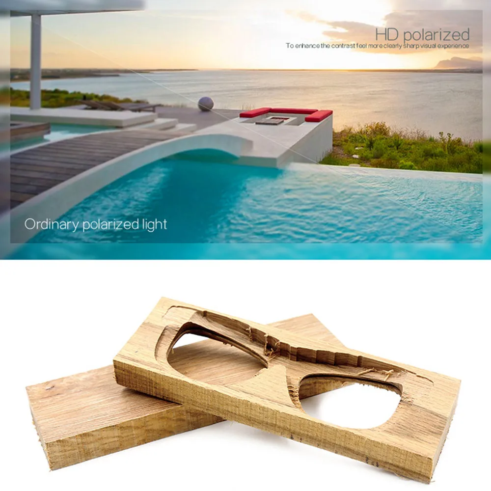 Солнцезащитные очки для мужчин и женщин бамбуковые поляризационные фотохромные