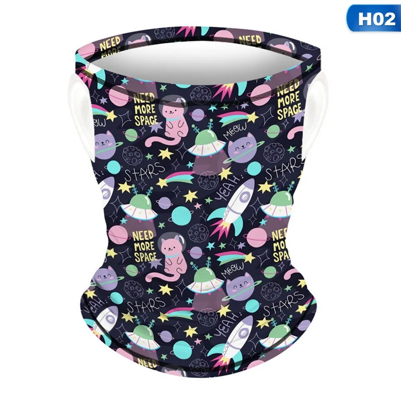 

1Pc Cute Cartoon Pattern Hanging Ear Kids Head Face Neck Gaiter Tube Bandana Scarf Cycling Hiking Scarf For Boys Girls
