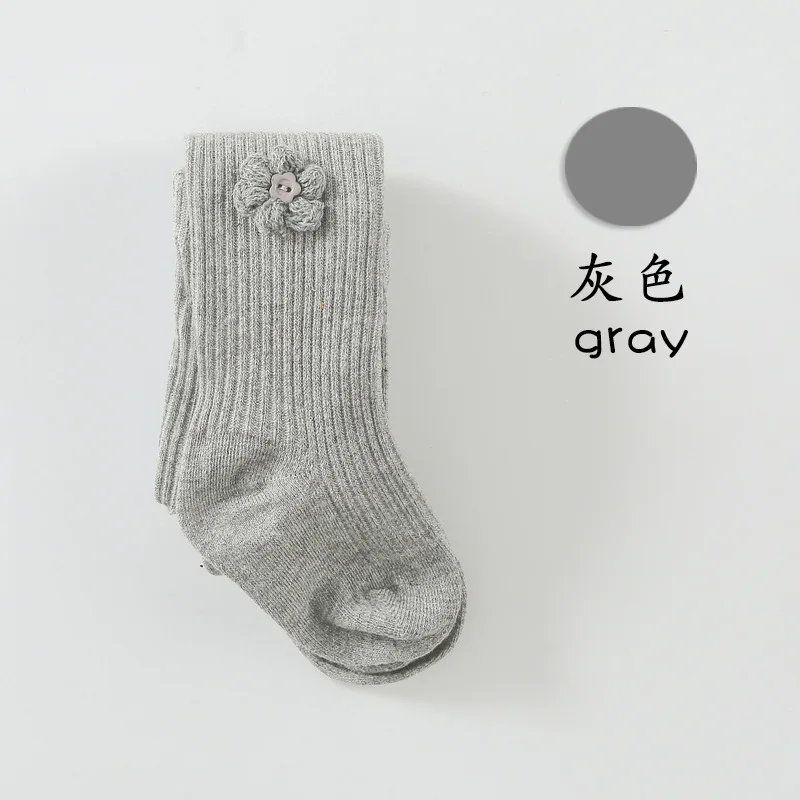 gray Осенние Колготки для маленьких девочек, штаны с бантом, штаны для младенцев, колготки для маленьких девочек, длинные штаны, красивые детские леггинсы чистого цвета - Цвет: gray