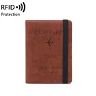 Чехол-кошелек унисекс с RFID-защитой, многофункциональный, эластичный, для загранпаспорта, деловой, кредитных карт, органайзер, 2020