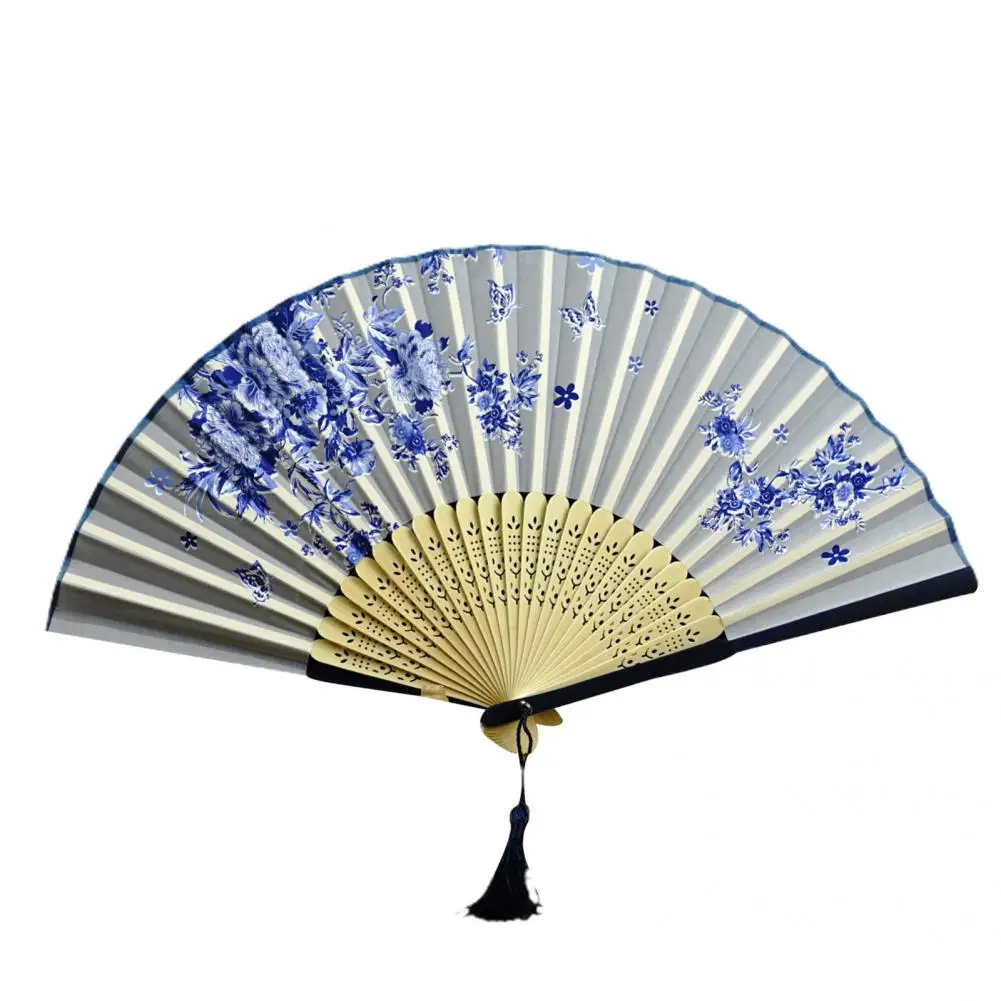 

Hollow Beautiful Dance Performance Folding Hand Fan Wood Folding Hand Held Fan Vintage for Festival