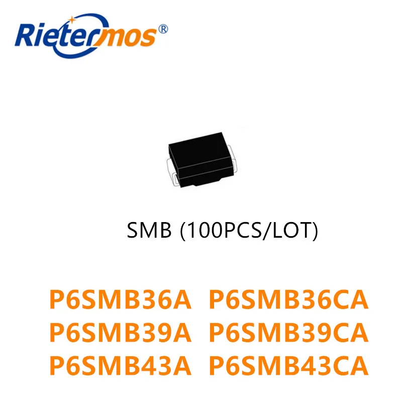 100 шт. SMB P6SMB36A P6SMB36CA P6SMB39A P6SMB39CA P6SMB43A P6SMB43CA DO 214AA высокого качества|smb| |