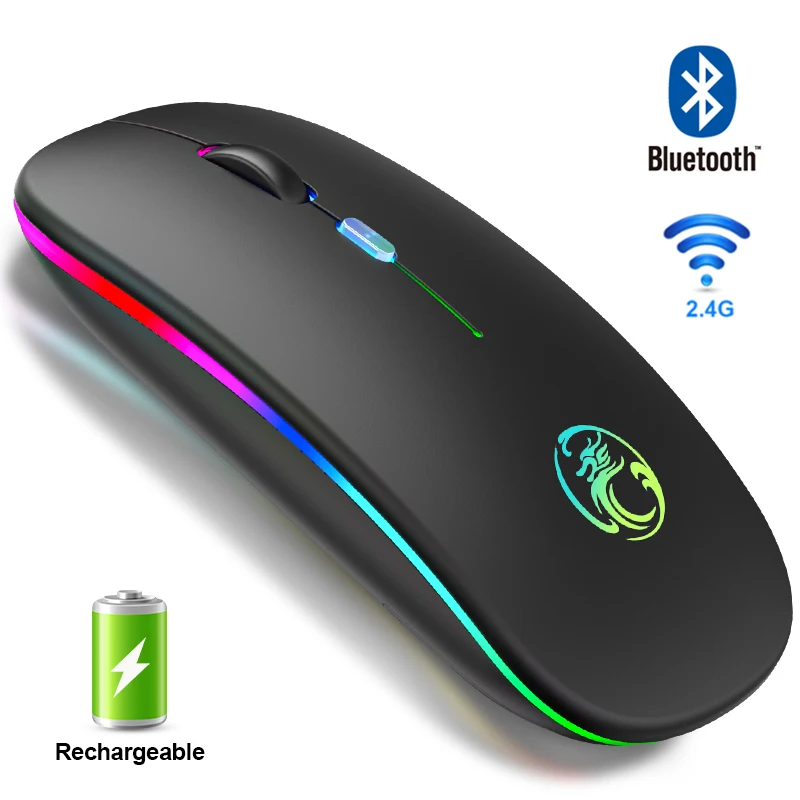 

Wireless Mouse Bluetooth-compatible Mouse Computer Mouse RGB Rechargeable Ergonomic LED Backlit Mause Silent Mice For Laptop PC