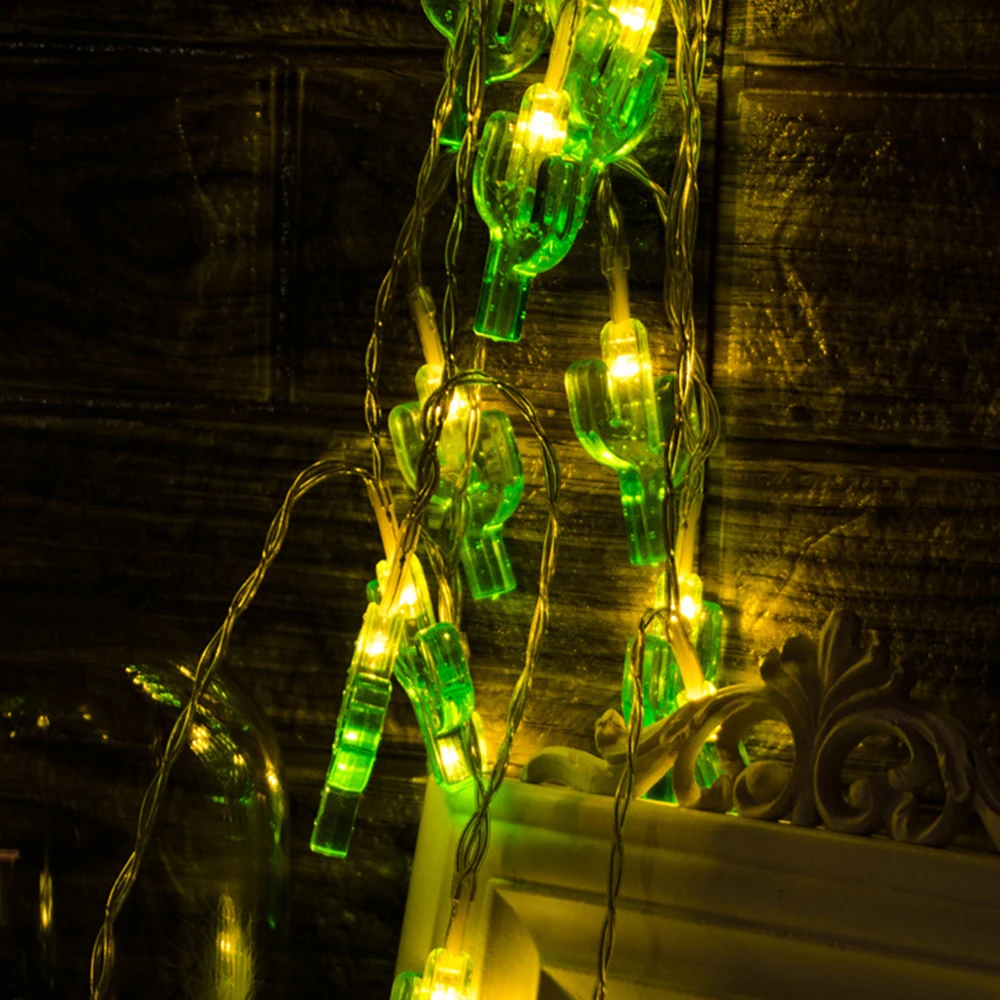 

Светодиодный ная гирлянда в виде кактуса, комнатное украшение, сказочное освещение, медный провод, праздничное украшение для вечеринки