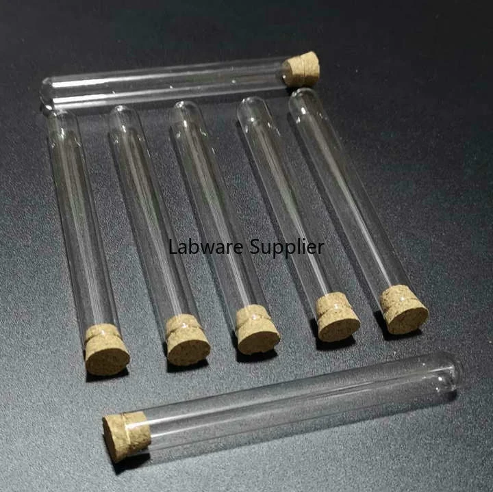 

24pcs/lot 13x100mm Clear Glass Round Bottom Test Tubes with Cork Stopper for Kinds of Labs/schools Glassware