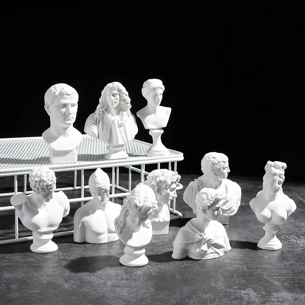 Гипсовая миниатюрная статуэтка в скандинавском стиле бюста для рисования и