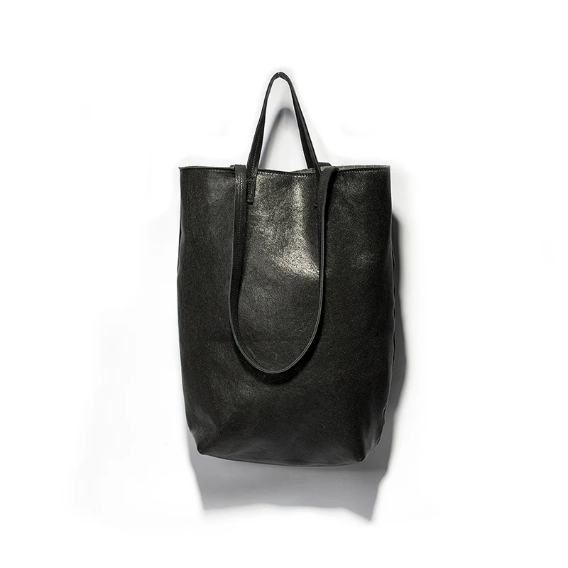 

Women Genuine Leather Handbag Goatskin Bucket Shoulder Bag Ladies Messenger Bag Designer Large Capacity Ladies Casual Tote Bag