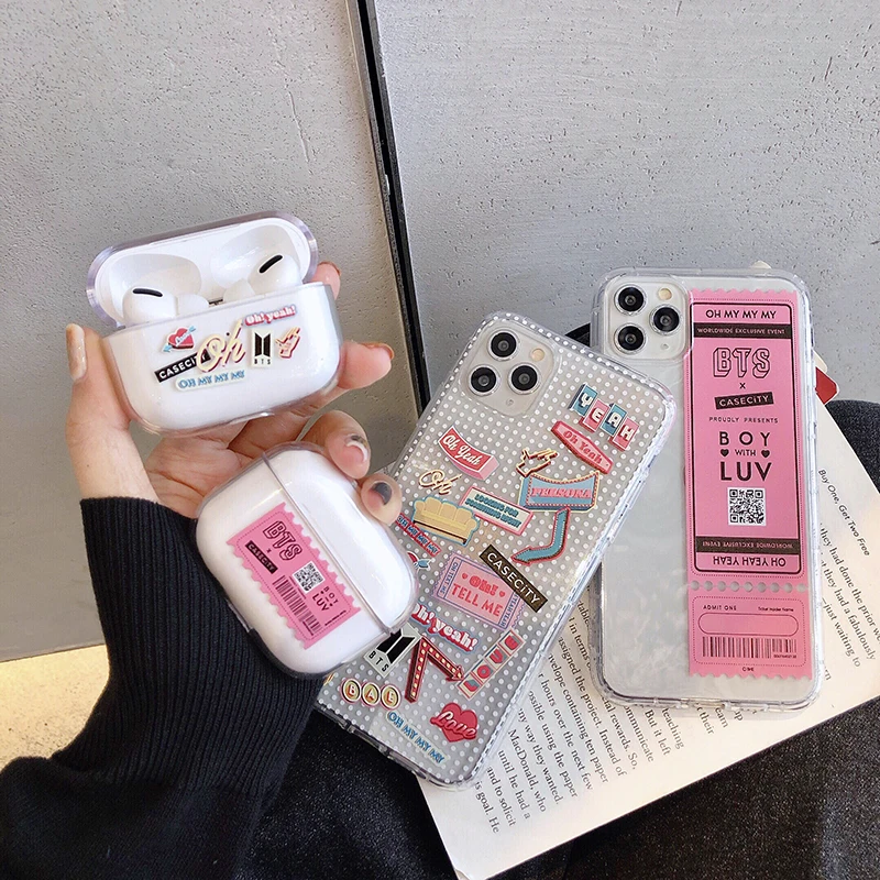 INS Bangtan Boys концертный билет luetooth жесткий кейс для наушников Airpods pro 3 милый чехол