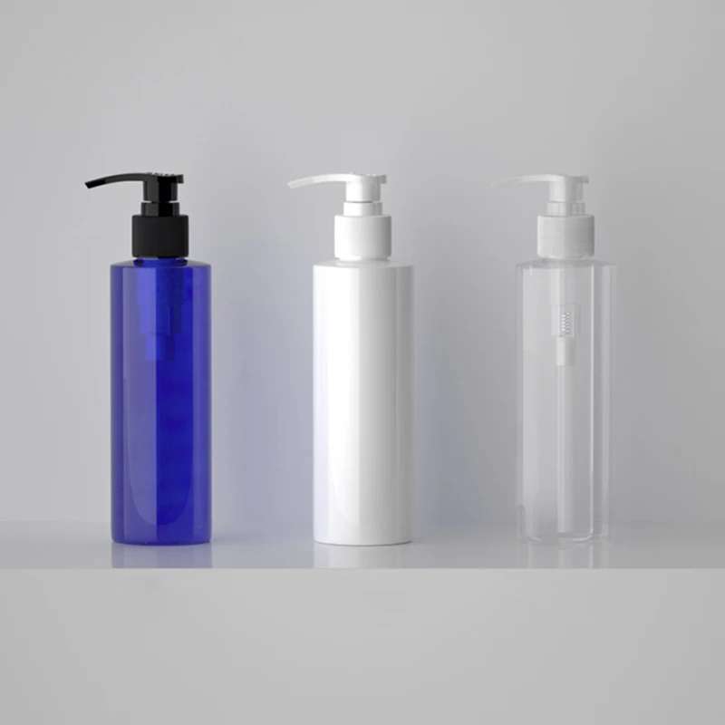 Пустая белая/синяя бутылка диспенсер 200 мл пластиковый косметический контейнер с