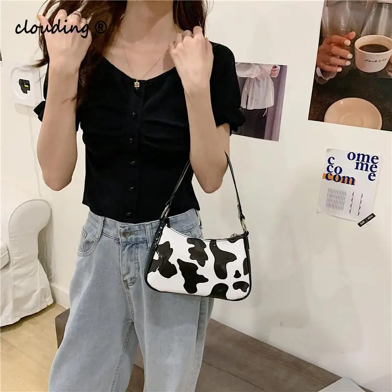 

Cute Cow Pattern Women Shoulder Bag Fashion Ladies Crossbody Bags Female Handbags Cool Girls Tote Original Pu Handbangs
