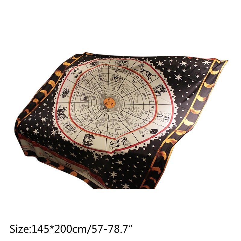 

12 Constellations Tablecloth Divination Altar Cloth Board Game Astrology Cards Table Cloth Tapestry Carpet K0AA