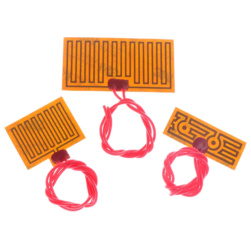 

5/12/24V PI Heating Film Plate Polyimide Electric Heated Panel Pad Mat Adhesive HOT SALE
