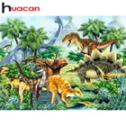 Алмазная вышивка Huacan в виде динозавра, мозаика с рисунком животных, ручная работа, стразы, украшение для дома