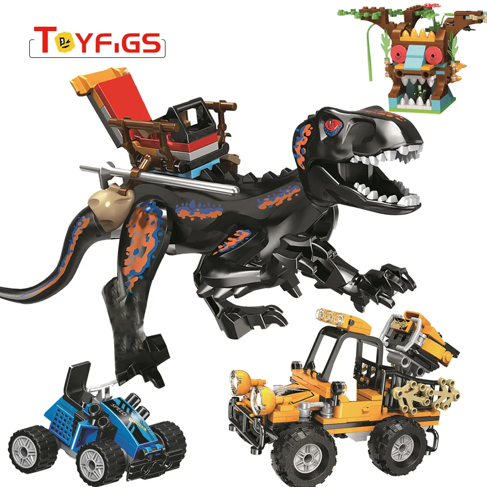 440 шт Legoing Парк Юрского периода Дракон автомобиль набор строительных блоков