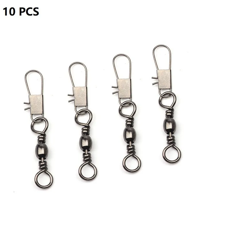 

10pcs 7.6mm Copper Snap Swivels Fishing Swivel Terminal Tackle Copper Iron Pesca Iscas Connector Sea Fishing Tools Accessories