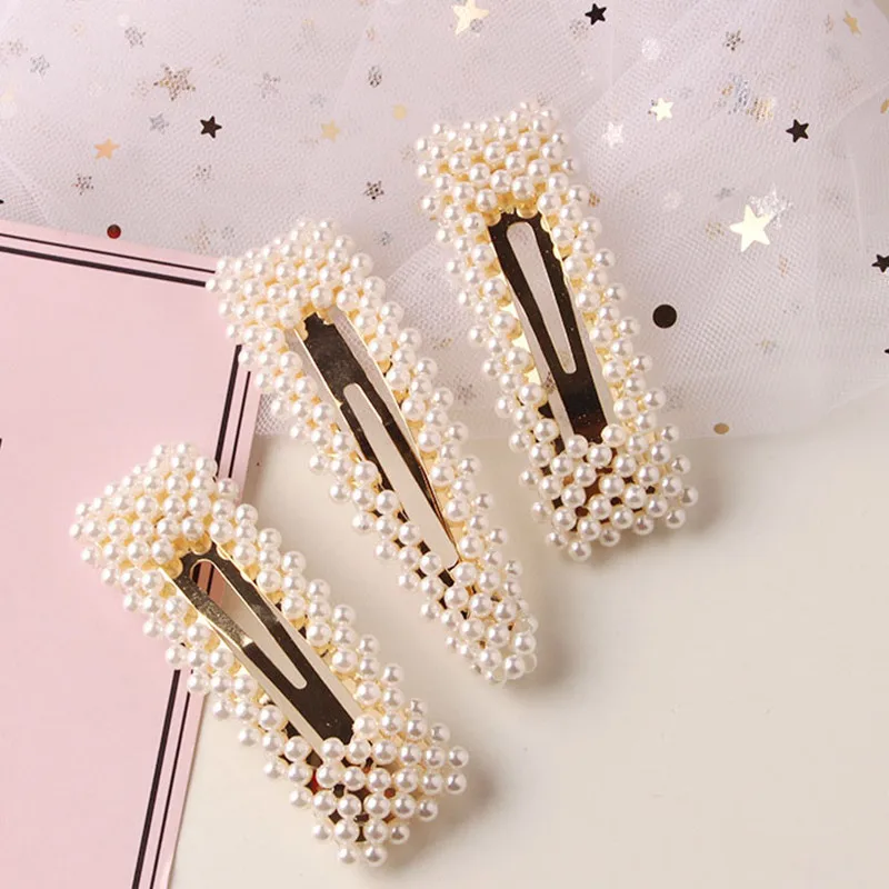 Женская заколка для волос с жемчугом элегантная Заколка-пряжка в Корейском стиле