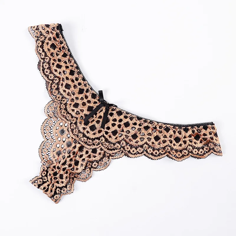 

American Style Leopard Print Sexy Bra Set Lace Hollow Out Top Thin Bottom Thick Underwear Set Factory Direct Sales Wholesale