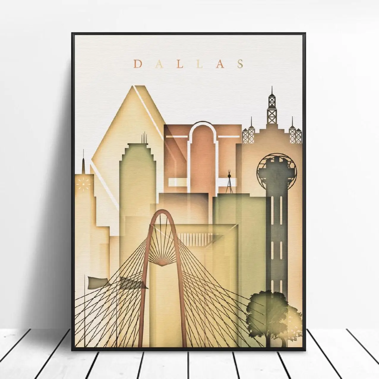 Настенный постер с изображением Далласа и Техасского пейзажа Современное