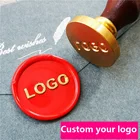 Печать с воском, печать с индивидуальным логотипом в стиле ретро, стандартное изображение на заказ, несколько размеров, металлическая головка с лаковым уплотнением
