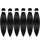 Предварительно растянутые Заплетенные волосы, легко заплетенные, профессиональные, без зуда, синтетические, косички из волокна яки текстуры, наращивание волос, Оптовая продажа