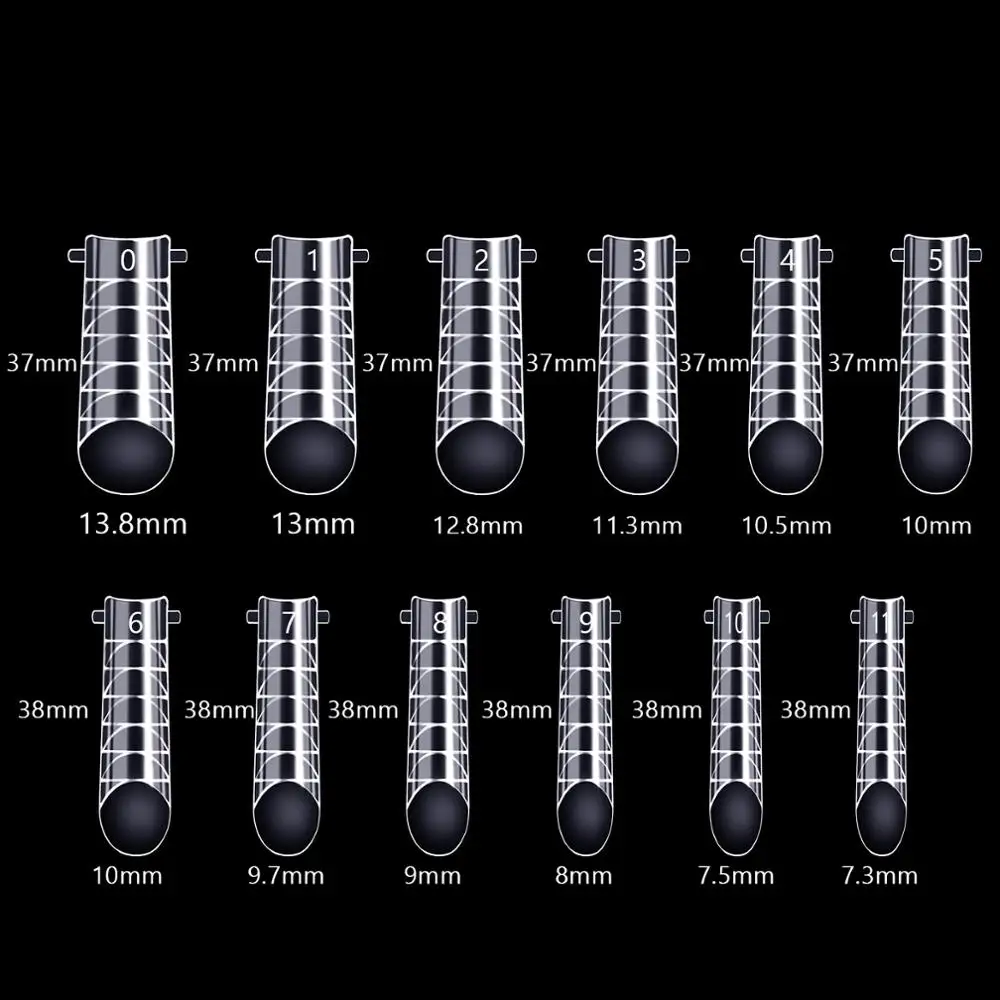 Система для наращивания ногтей Прозрачная с двойной формой полностью закрывает