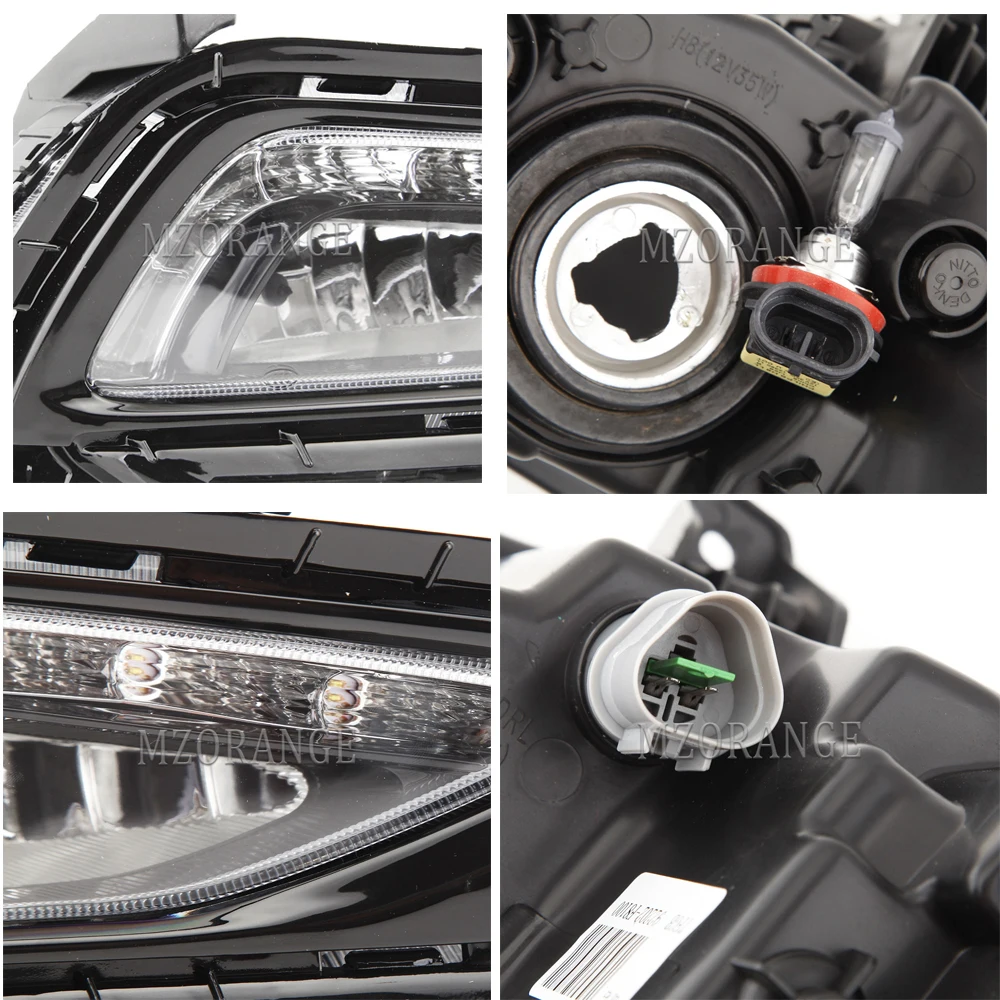 1 комплект светодиодный ных фар DRL для Hyundai Tucson 2016 2017 2018 противотуманные фары в