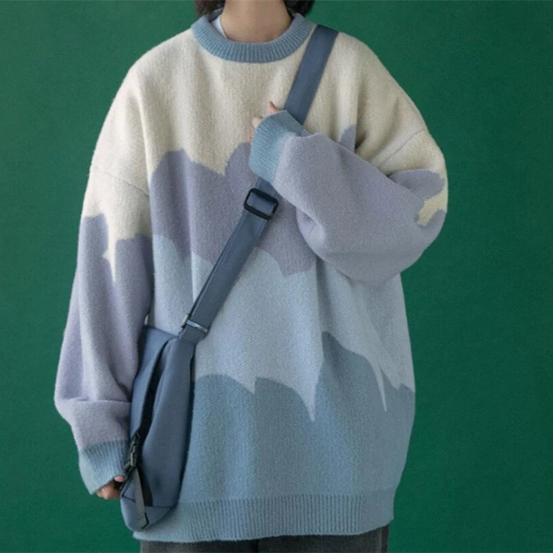 

2021 Autumn Casual Cartoon Shark Sweater Women Fashion Oversized Knitted Pullover Sweaters Streetwear Pull Jumpers for Couples