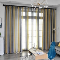4 colors nordic simple yellow curtains for living dining room bedroom fabric custom striped dark grey curtains window finished