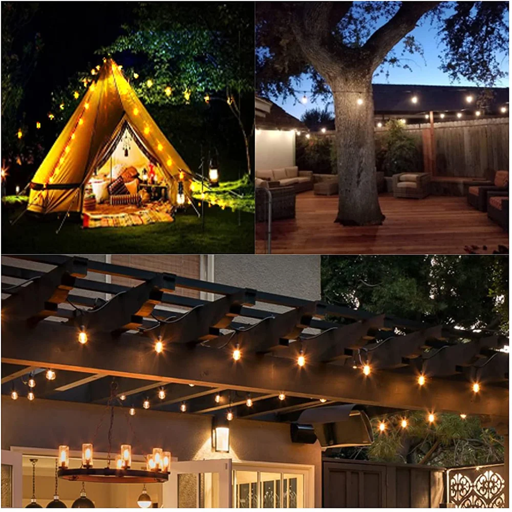 

Solar String Lights G40 Globe LED Bulbs Outdoor Garland Wedding decoration 25Leds Light Waterproof Decor For Garden Christmas