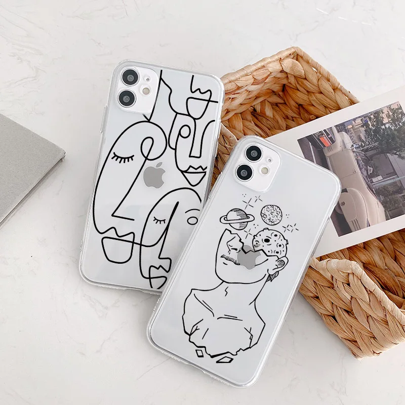 Abstract Art painting Phone Case For Samsung A21 A21s A30 A40 A50 A51 A71 A70 S20 FE S9 plus Note 20 Ultra 10 8 9 Soft Cover | Мобильные