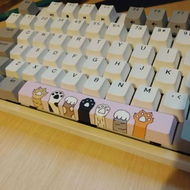 

LX9B SpaceBar Keycap PBT Five Sides Dye-Subbed Spacebar 6.25U Cherry Profile Space Bar Keycap for DIY Mechanical Keyboard