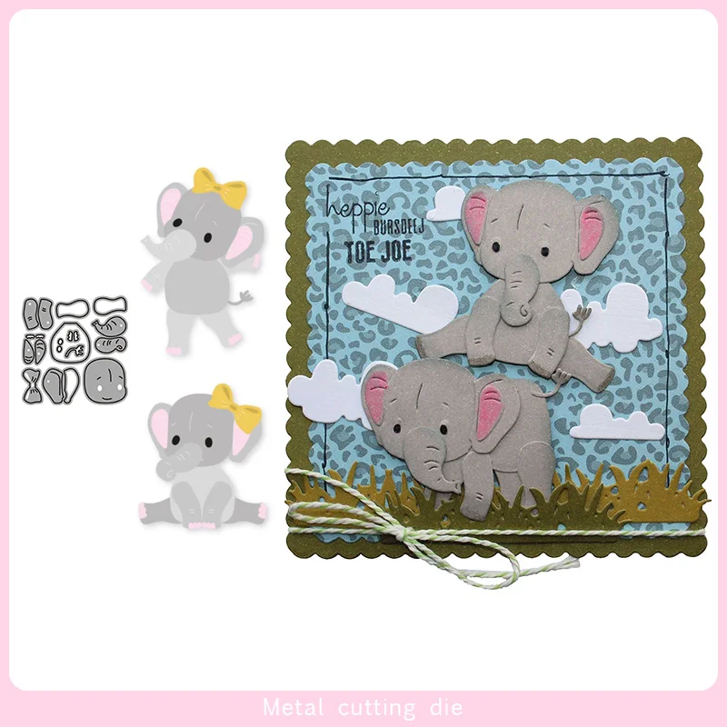 Милые металлические штампы в виде слона для творчества скрапбукинга фотоальбома