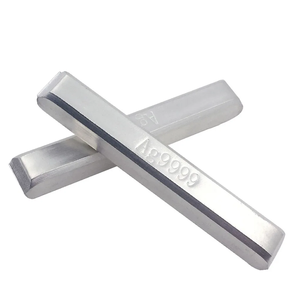 

10g-100g Silver Bar 99.99% Pure Silver Material Ag9999 Silver Bullion, Hobby Element Collection