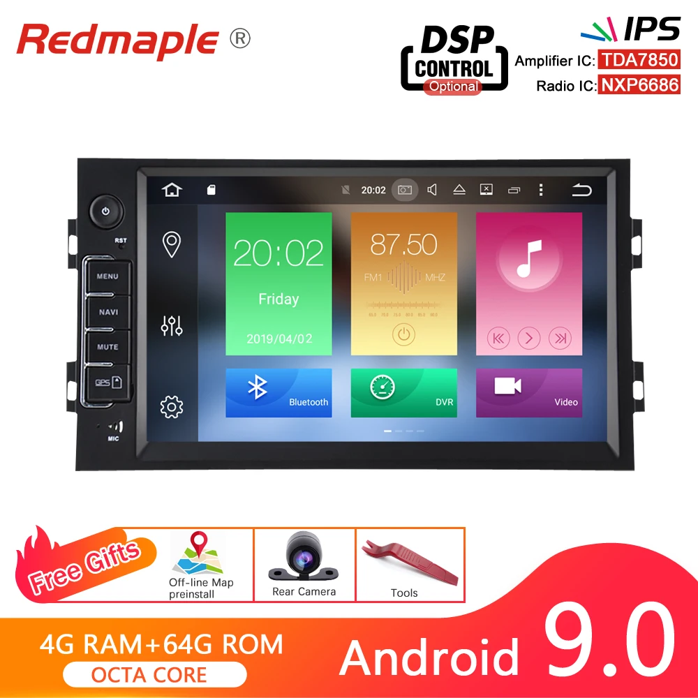 Восьмиядерный 4G RAM Android 9 0 автомобильный DVD плеер GPS навигация Мультимедиа Стерео